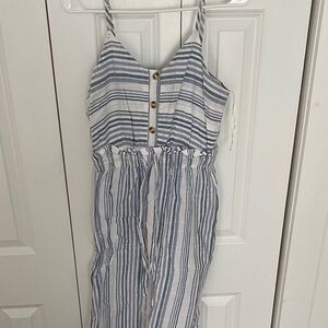 Striped Blue and White Linen Women’s Dress